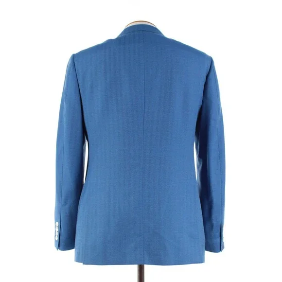 Cardinal of Canada NWOT Wool / Silk Sport Coat Size 40R US In Blue Herringbone